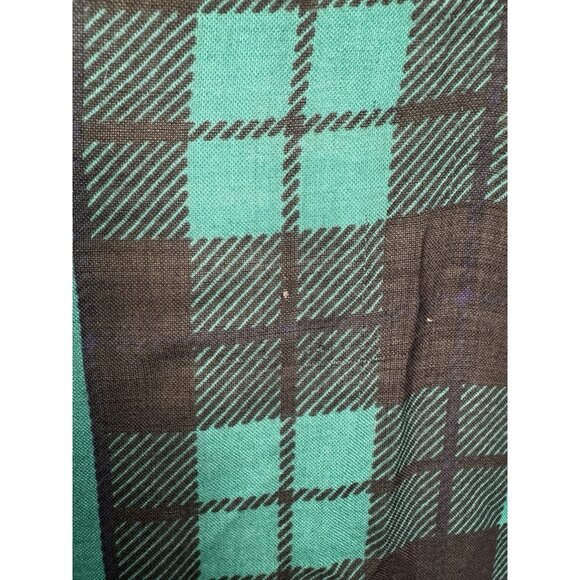 Jeffrey Banks Scottie Dog Scottish Terrier Argyle Tartan Light Scarf Black Green - Picture 10 of 16